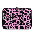 Black And Pink Cow Print Laptop Sleeve
