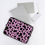 Black And Pink Cow Print Laptop Sleeve