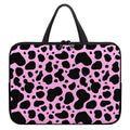 Black And Pink Cow Print Laptop Sleeve With Handle