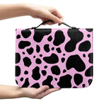 Black And Pink Cow Print Leather Bible Cover