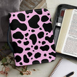Black And Pink Cow Print Leather Bible Cover