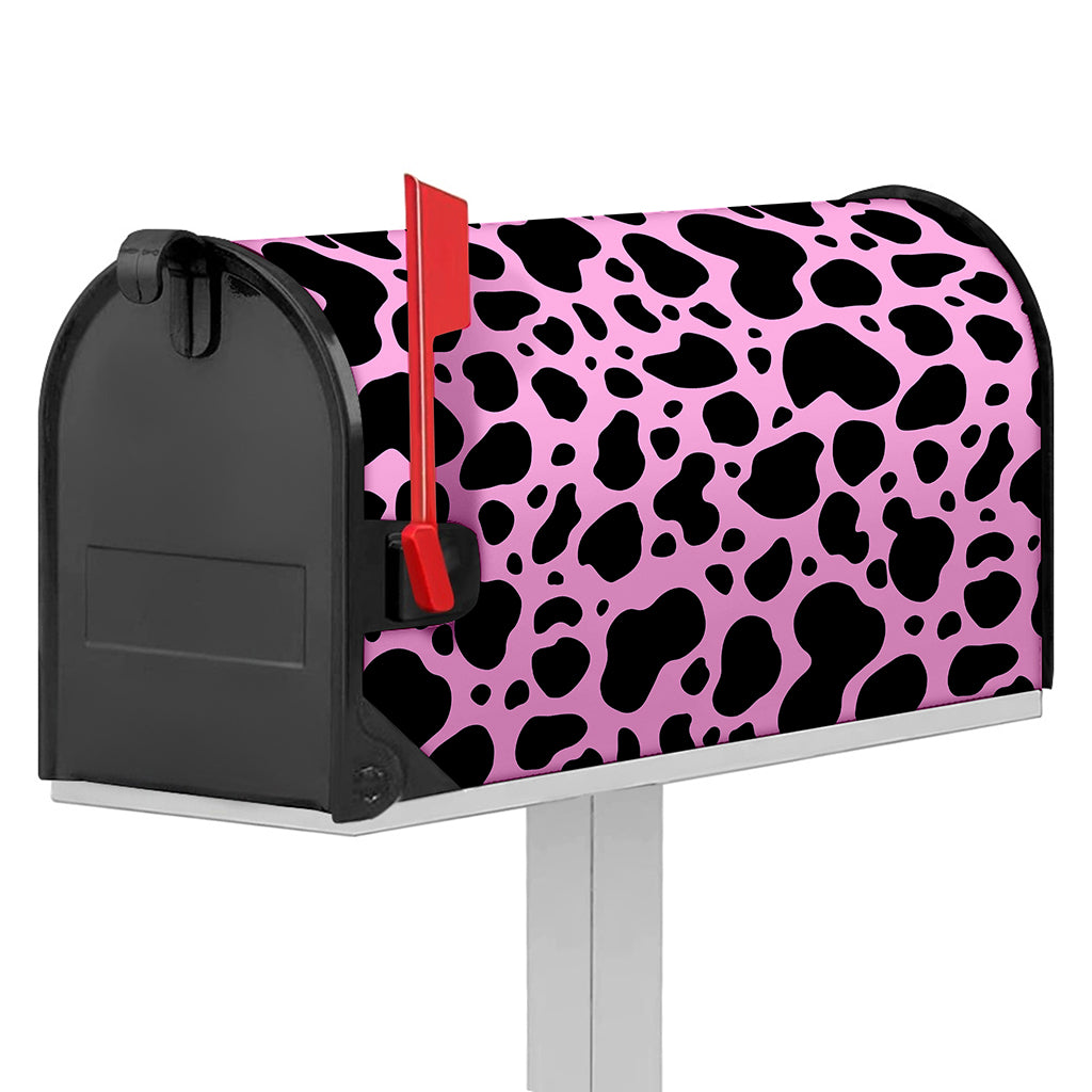 Black And Pink Cow Print Mailbox Cover