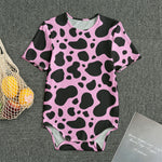 Black And Pink Cow Print Men's Bodysuit