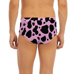Black And Pink Cow Print Men's Briefs