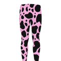 Black And Pink Cow Print Men's Leggings