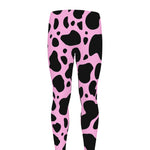 Black And Pink Cow Print Men's leggings