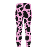 Black And Pink Cow Print Men's leggings