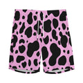 Black And Pink Cow Print Men's Athletic Shorts