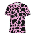 Black And Pink Cow Print Men's Athletic T-Shirt