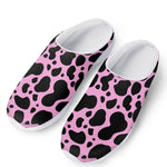 Black And Pink Cow Print Mesh Casual Shoes