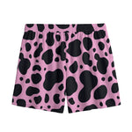 Black And Pink Cow Print Mesh Shorts