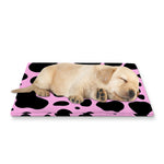 Black And Pink Cow Print Pet Cooling Mat Cover