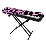 Black And Pink Cow Print Piano Keyboard Cover