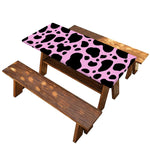 Black And Pink Cow Print Picnic Table Cover
