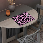 Black And Pink Cow Print Placemat
