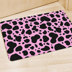Black And Pink Cow Print Polyester Doormat