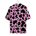 Black And Pink Cow Print Rayon Hawaiian Shirt