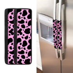 Black And Pink Cow Print Refrigerator Handle Covers