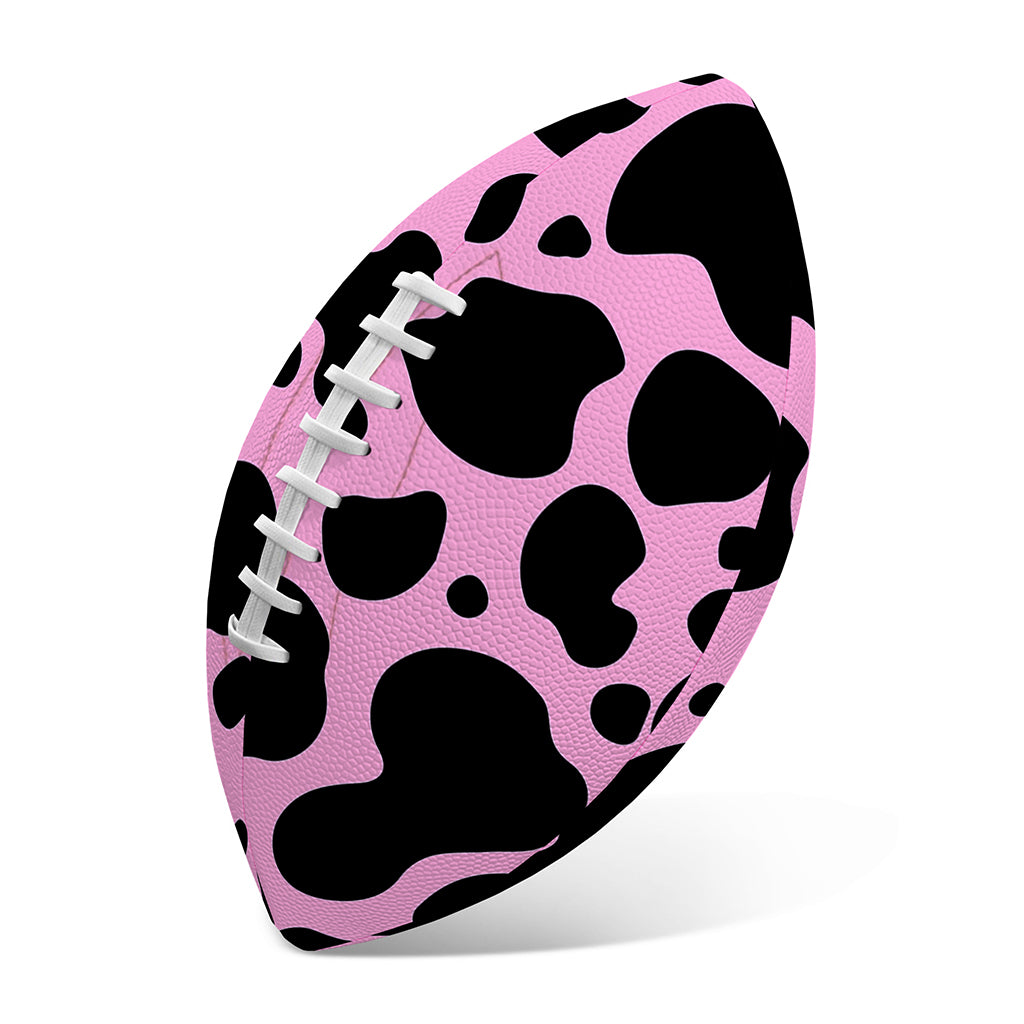Black And Pink Cow Print Rugby Ball