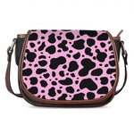 Black And Pink Cow Print Saddle Bag