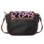 Black And Pink Cow Print Saddle Bag