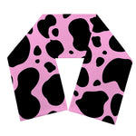 Black And Pink Cow Print Scarf