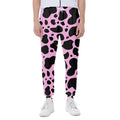 Black And Pink Cow Print Joggers