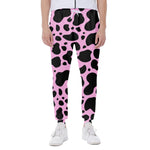 Black And Pink Cow Print Scuba Joggers