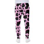 Black And Pink Cow Print Scuba Joggers