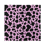 Black And Pink Cow Print Silk Bandana