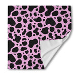 Black And Pink Cow Print Silk Bandana