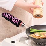 Black And Pink Cow Print Skillet Handle Cover