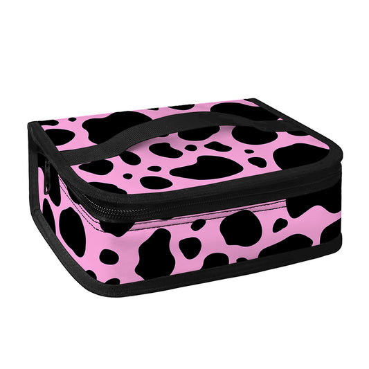 Black And Pink Cow Print Small Lunch Bag