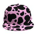 Black And Pink Cow Print Snapback Cap