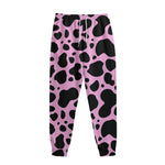 Black And Pink Cow Print Sweatpants