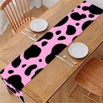 Black And Pink Cow Print Table Runner