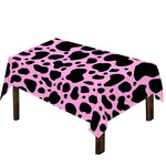 Black And Pink Cow Print Tablecloth