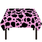 Black And Pink Cow Print Tablecloth