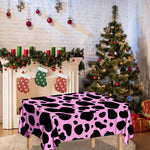 Black And Pink Cow Print Tablecloth