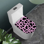 Black And Pink Cow Print Toilet Lid Cover