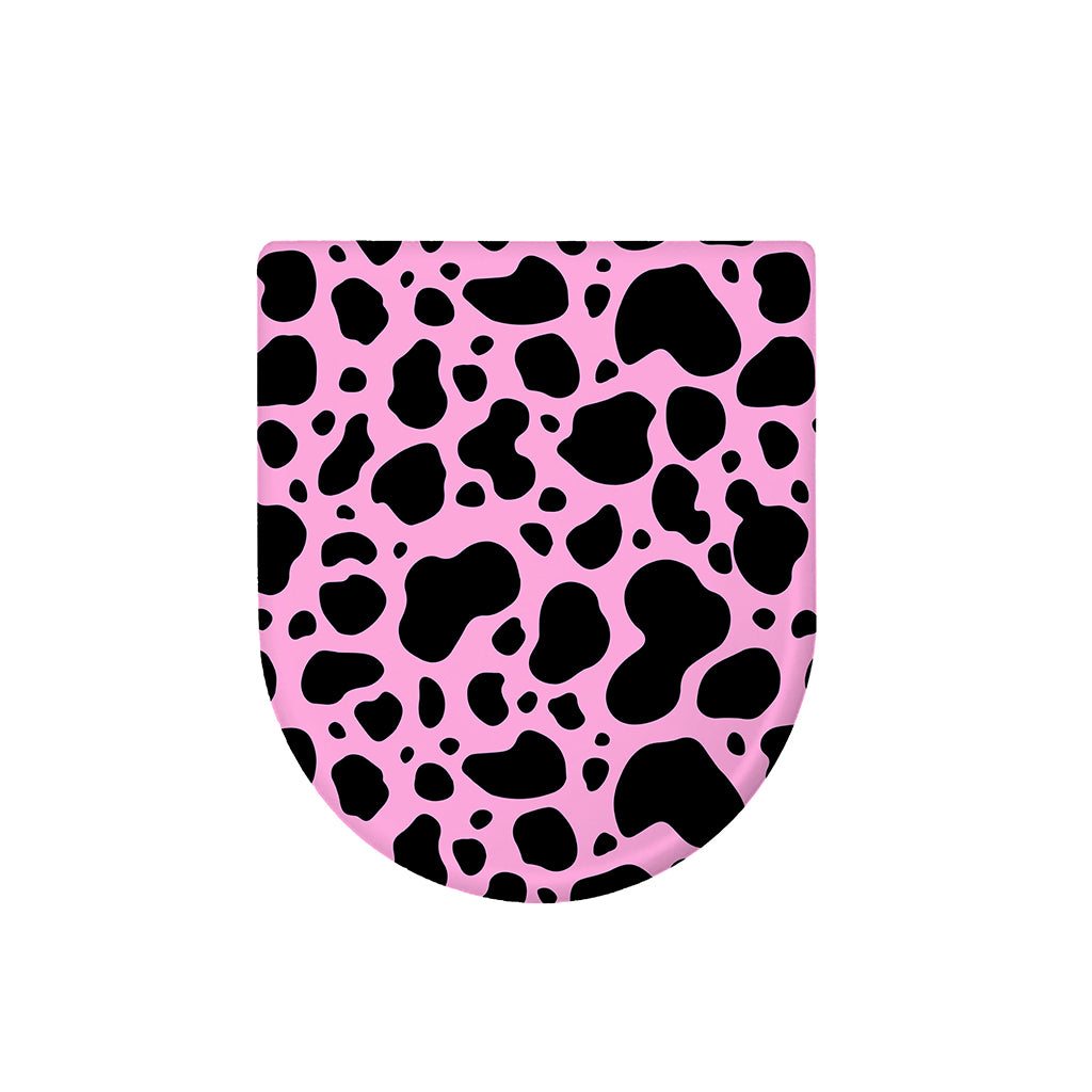 Black And Pink Cow Print Toilet Lid Cover