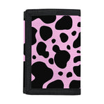 Black And Pink Cow Print Trifold Wallet