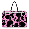 Black And Pink Cow Print Utility Tote Bag