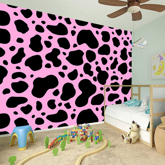 Black And Pink Cow Print Wall Sticker
