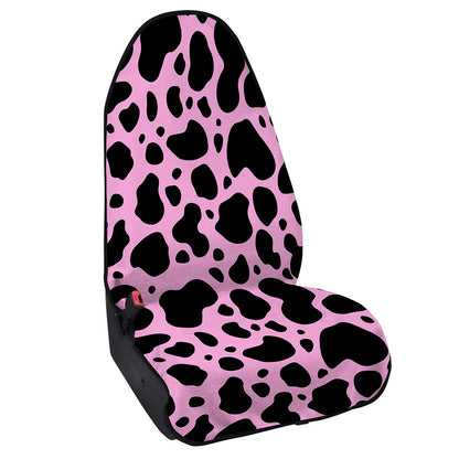 Black And Pink Cow Print Waterproof Car Seat Cover