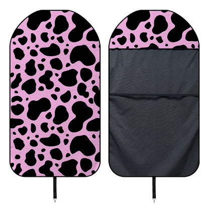 Black And Pink Cow Print Waterproof Car Seat Cover