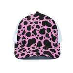 Black And Pink Cow Print White Mesh Trucker Cap