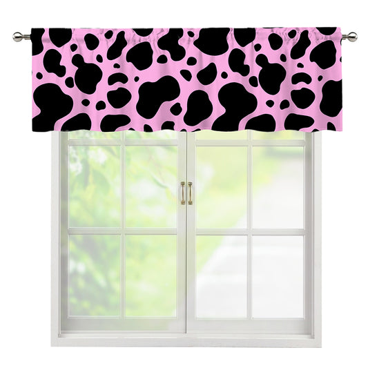 Black And Pink Cow Print Window Valance