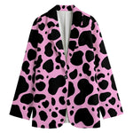 Black And Pink Cow Print Women's Blazer