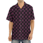 Black And Pink Spider Web Pattern Print Aloha Shirt